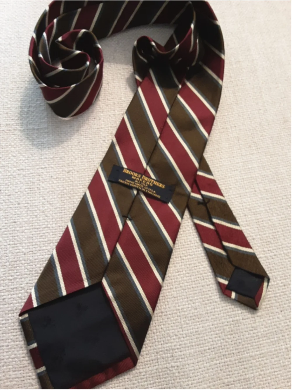 BROOKS BROS Two 2 Classic Red SILK TIES Seals-Italy  Rep Stripe-England